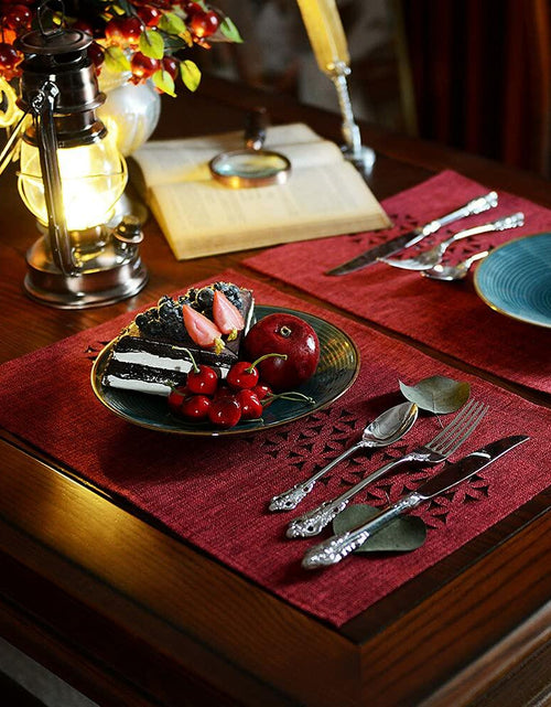 Load image into Gallery viewer, ARTABLE Rectangle Table Runner Fabric Burgundy 16x84 Inch Cottage Style
