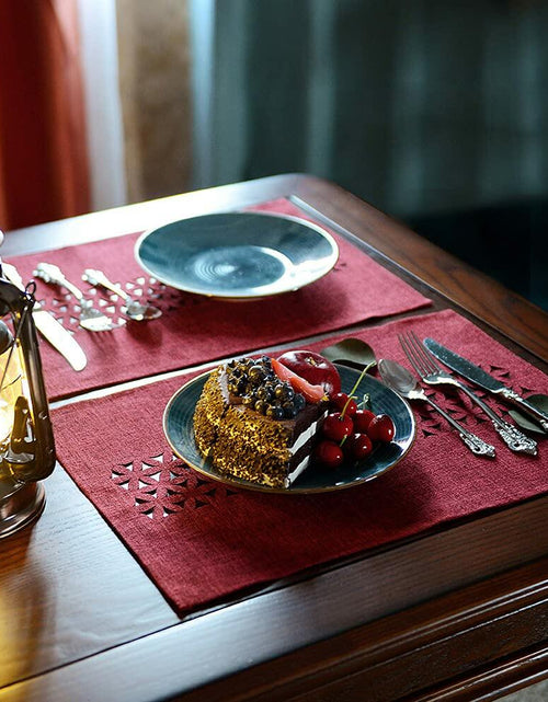 Load image into Gallery viewer, ARTABLE Rectangle Table Runner Fabric Burgundy 16x84 Inch Cottage Style
