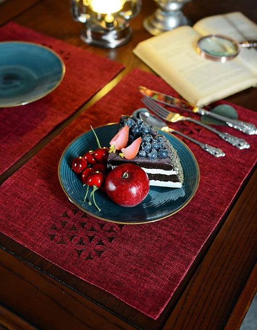 Load image into Gallery viewer, ARTABLE Rectangle Table Runner Fabric Burgundy 16x84 Inch Cottage Style
