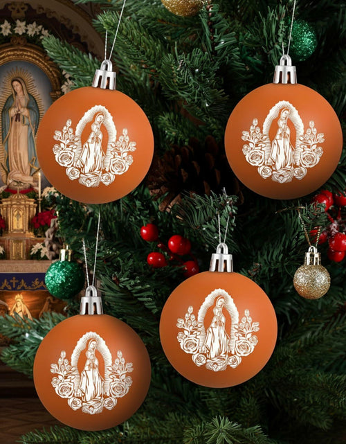 Load image into Gallery viewer, Jenaai Our Lady of Guadalupe Christmas Ornaments 3.15" 12 Pcs Brown White
