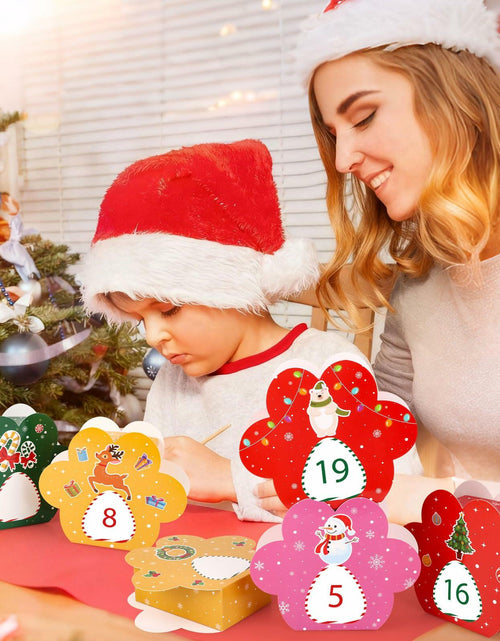 Load image into Gallery viewer, Hxezoc 24 Pcs DIY Christmas Advent Calendar Boxes Dog Paw Xmas Decoration

