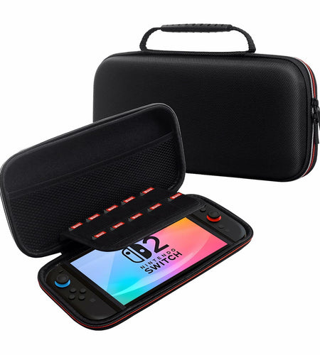 VGBUS Hard Carrying Case for Nintendo Switch 2 2025 Black Nylon Pockets