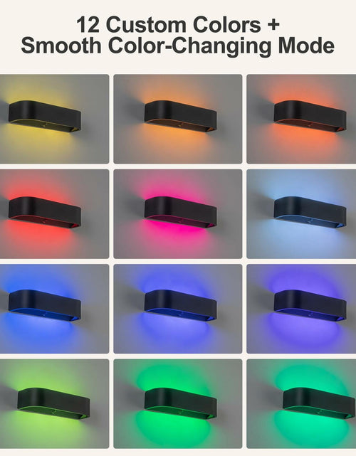 Load image into Gallery viewer, KwatTsz 2Pcs RGB Wall Light with Remote, 12 Colors, 6000mAh Wireless
