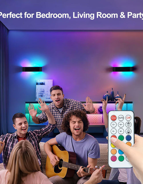 Load image into Gallery viewer, KwatTsz 2Pcs RGB Wall Light with Remote, 12 Colors, 6000mAh Wireless
