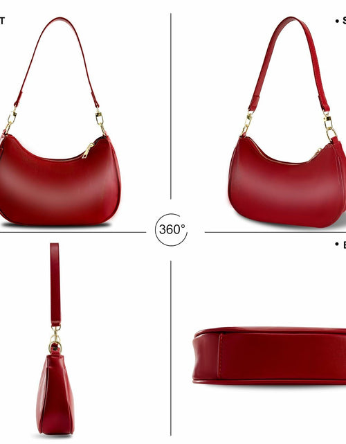 Load image into Gallery viewer, KUNZHAN Leather Shoulder Bag Women Hobo Tote Mini Clutch Purse Red
