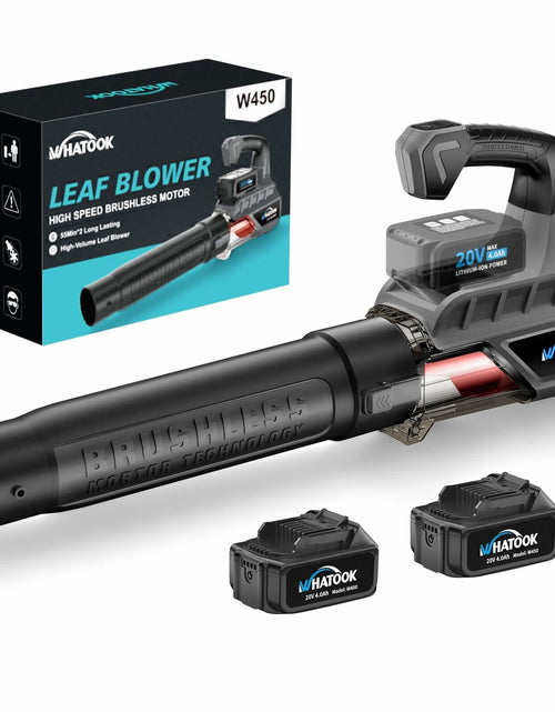 Load image into Gallery viewer, WHATOOK Cordless Leaf Blower 20V 4.0Ah Brushless Motor 2 Batteries Grey
