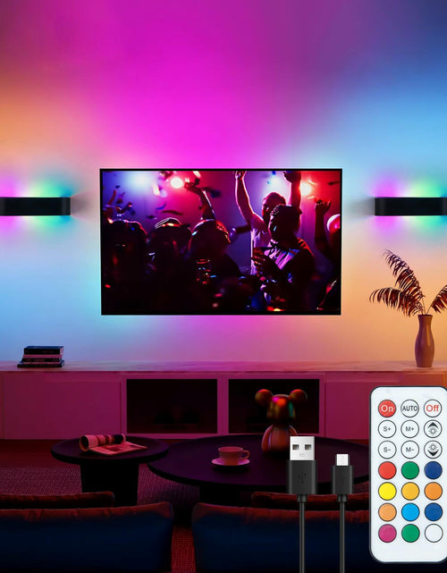 Load image into Gallery viewer, KwatTsz 2Pcs RGB Wall Light with Remote, 12 Colors, 6000mAh Wireless
