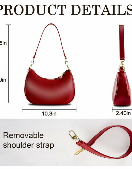 Load image into Gallery viewer, KUNZHAN Leather Shoulder Bag Women Hobo Tote Mini Clutch Purse Red
