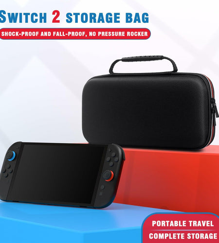 VGBUS Hard Carrying Case for Nintendo Switch 2 2025 Black Nylon Pockets