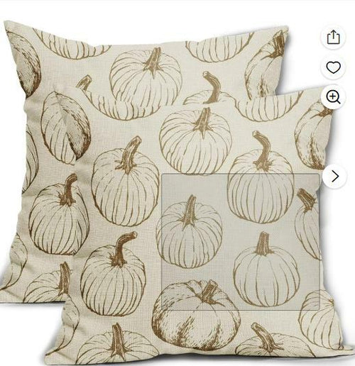 Load image into Gallery viewer, Yxuiyal Fall Pillow Covers Set of 2 18x18 Brown Pumpkin Linen
