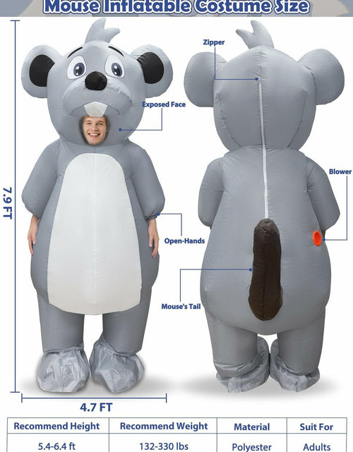 Load image into Gallery viewer, Camlinbo Inflatable Adult Blow Up Rat Costume Body Suit Multicolor One Size
