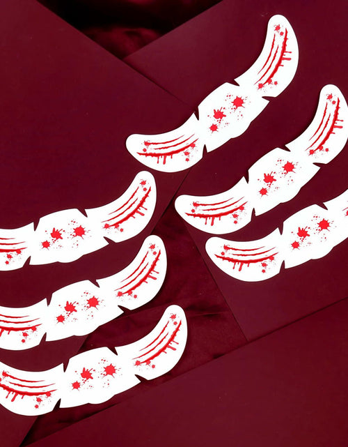 Load image into Gallery viewer, Halloween Scary Glitter Freckles 6 Pcs Scars Stitches Face Tattoo Sparkle
