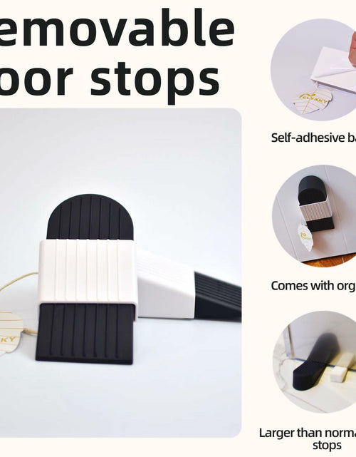 Load image into Gallery viewer, ELYXKY Rubber Door Stopper King-Size 2PCS Heavy-Duty Non-Slip Black
