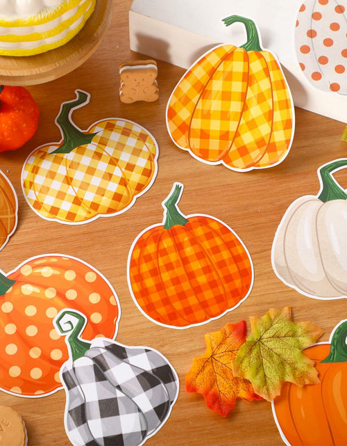 Load image into Gallery viewer, Cholemy 90 Pcs Pumpkin Cutouts Thanksgiving Fall Colorful Paper Decor
