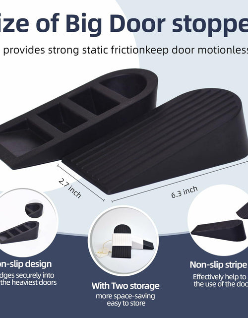 Load image into Gallery viewer, ELYXKY Rubber Door Stopper King-Size 2PCS Heavy-Duty Non-Slip Black
