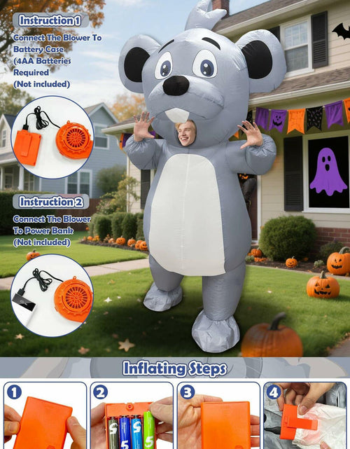 Load image into Gallery viewer, Camlinbo Inflatable Adult Blow Up Rat Costume Body Suit Multicolor One Size
