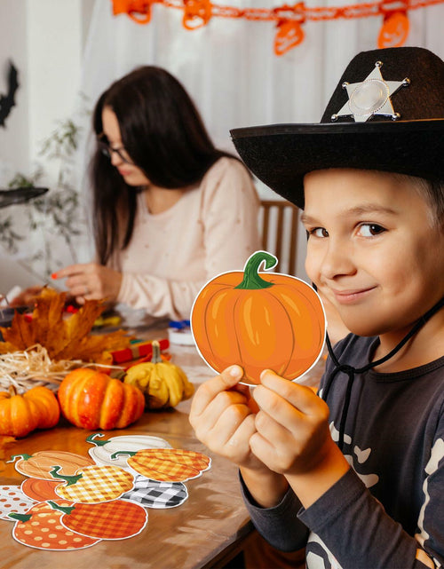 Load image into Gallery viewer, Cholemy 90 Pcs Pumpkin Cutouts Thanksgiving Fall Colorful Paper Decor
