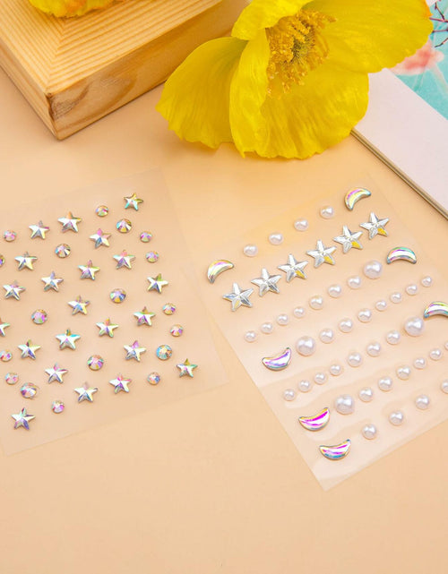 Load image into Gallery viewer, OIIKI 2 Sheets Face Eye Gems Stickers Rhinestone Body Nail Stickers White
