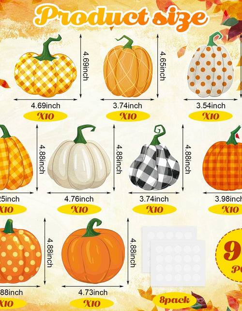 Load image into Gallery viewer, Cholemy 90 Pcs Pumpkin Cutouts Thanksgiving Fall Colorful Paper Decor
