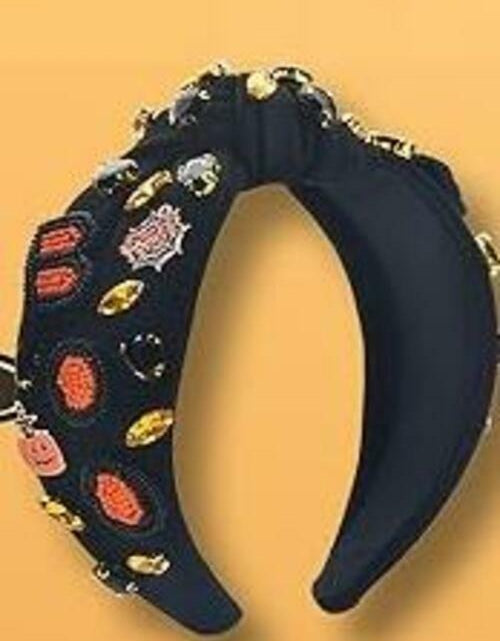 Load image into Gallery viewer, ABONDEVER Halloween Headbands Women Black Rhinestone Beaded Boo Pumpkin
