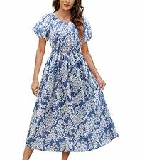 Load image into Gallery viewer, Gardenwed Women's Vintage Midi Dress Puff Sleeve Smocked Waist A-Line Size XXL
