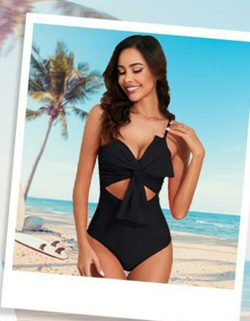 Load image into Gallery viewer, IFFEI Women One Piece Swimsuit Tummy Control High Waisted Black Size M

