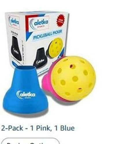 aletka 2-Pack Pickleball Ball Retriever Paddle Suction Cup Blue Pink