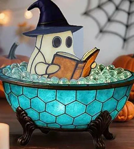 Generic Ghost Bubble Bath Lamp Halloween Red Light Red Blue LED Decor