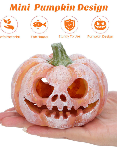 Load image into Gallery viewer, Pumpkin Shaped Fish Hideout House Tank Decor Aquarium Fish Tank Decoration
