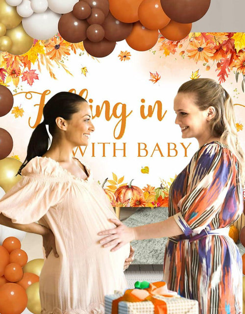Load image into Gallery viewer, AIBIIN Baby Shower Pumpkin Backdrop Yellow 70.8x43.3 inch Fall Decor
