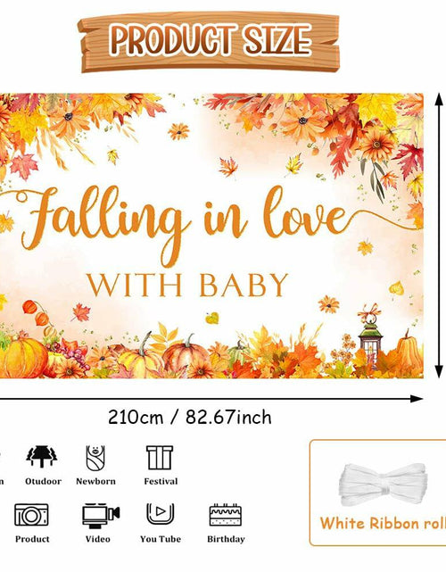 Load image into Gallery viewer, AIBIIN Baby Shower Pumpkin Backdrop Yellow 70.8x43.3 inch Fall Decor
