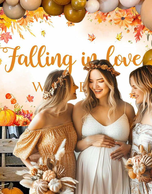 Load image into Gallery viewer, AIBIIN Baby Shower Pumpkin Backdrop Yellow 70.8x43.3 inch Fall Decor

