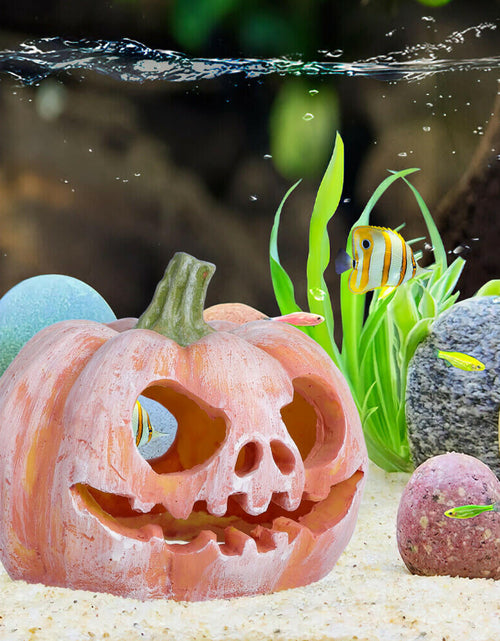 Load image into Gallery viewer, Pumpkin Shaped Fish Hideout House Tank Decor Aquarium Fish Tank Decoration
