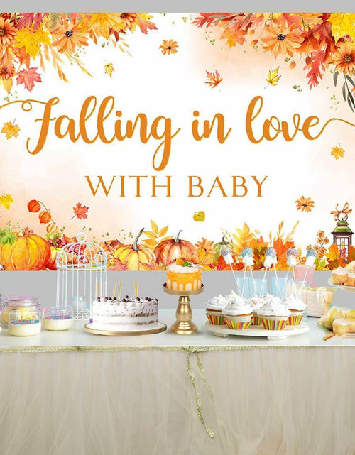 Load image into Gallery viewer, AIBIIN Baby Shower Pumpkin Backdrop Yellow 70.8x43.3 inch Fall Decor
