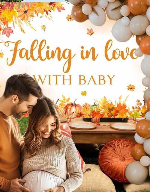 Load image into Gallery viewer, AIBIIN Baby Shower Pumpkin Backdrop Yellow 70.8x43.3 inch Fall Decor
