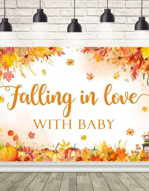Load image into Gallery viewer, AIBIIN Baby Shower Pumpkin Backdrop Yellow 70.8x43.3 inch Fall Decor
