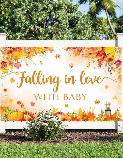 Load image into Gallery viewer, AIBIIN Baby Shower Pumpkin Backdrop Yellow 70.8x43.3 inch Fall Decor
