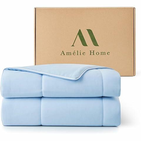Load image into Gallery viewer, EASELAND King Tencel Cooling Comforter Lightweight Breathable Ice Blue Size King
