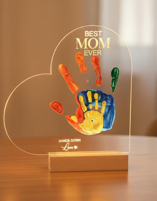 Load image into Gallery viewer, Chunful Best Mom Ever DIY Handprint Kit with 6 Paints Multicolor Night Light
