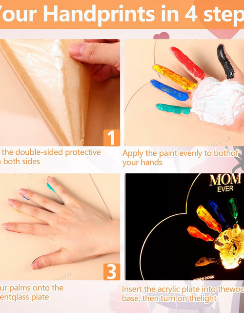 Load image into Gallery viewer, Chunful Best Mom Ever DIY Handprint Kit with 6 Paints Multicolor Night Light
