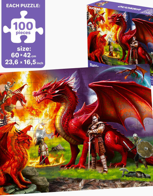 Load image into Gallery viewer, QUOKKA 100 Pc Kids Puzzles Ages 4-8 Pirates Constructions Animals Cardboard
