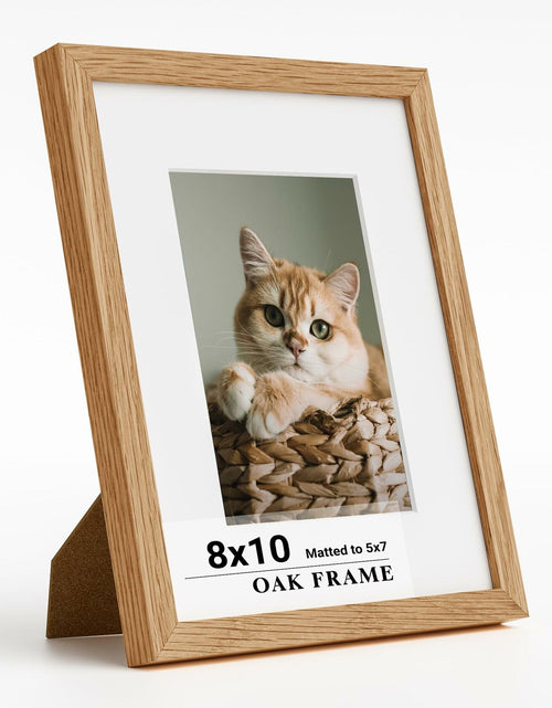 Load image into Gallery viewer, Heimlove 8x10 Natural Oak Solid Wood Picture Frame with Tempered Glass
