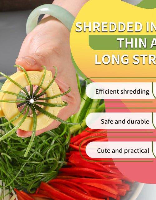 Load image into Gallery viewer, NECOOKS Cute Cat Green Onion Slicer 12 Stainless Steel Blades 1 Pack
