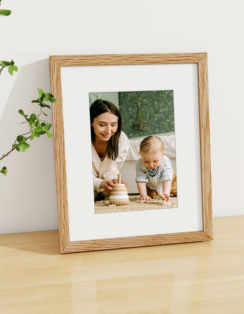Load image into Gallery viewer, Heimlove 8x10 Natural Oak Solid Wood Picture Frame with Tempered Glass
