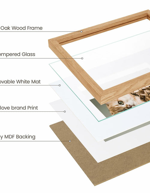 Load image into Gallery viewer, Heimlove 8x10 Natural Oak Solid Wood Picture Frame with Tempered Glass
