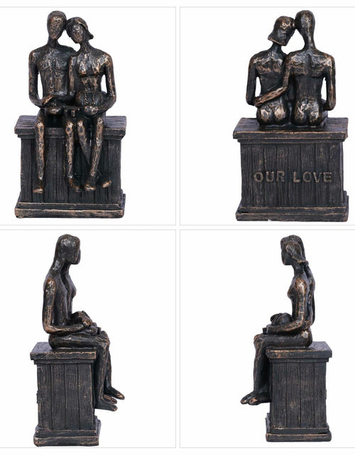 Load image into Gallery viewer, PUHOZN Iron Swing Couple Sculpture Wedding Love Statue Copper Classic Size
