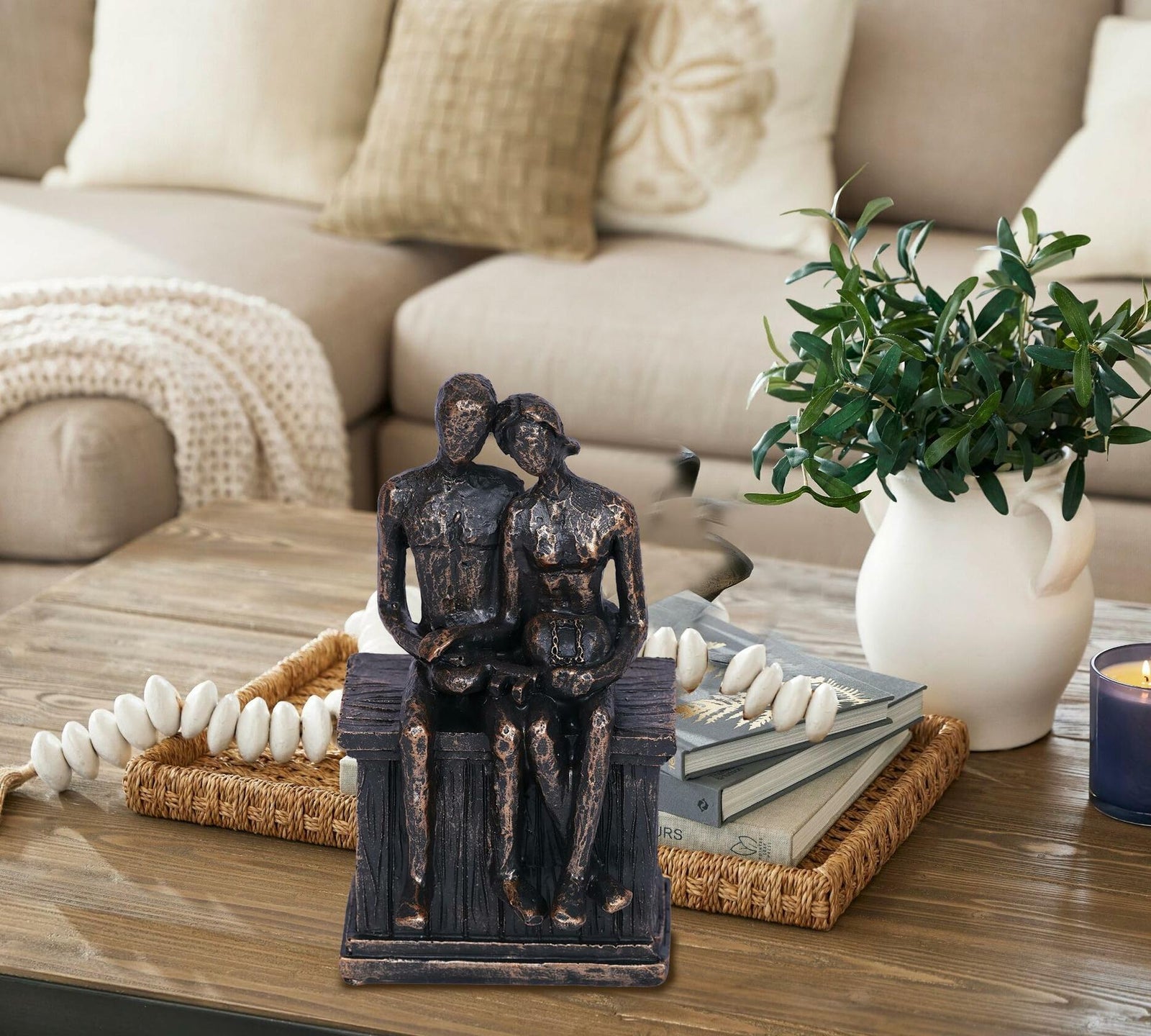 PUHOZN Iron Swing Couple Sculpture Wedding Love Statue Copper Classic Size