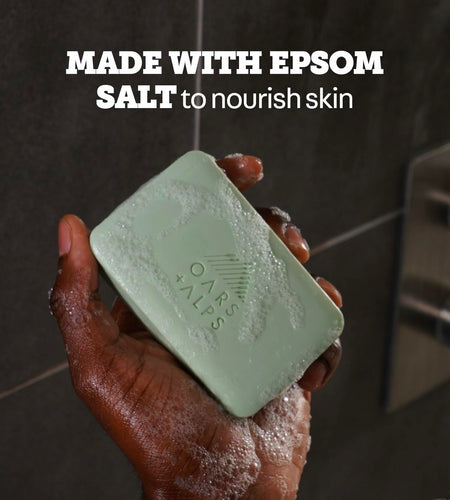 Oars + Alps Exfoliating Moisturizing Bar Soap Men Deep Clean Epsom Salt 1pk