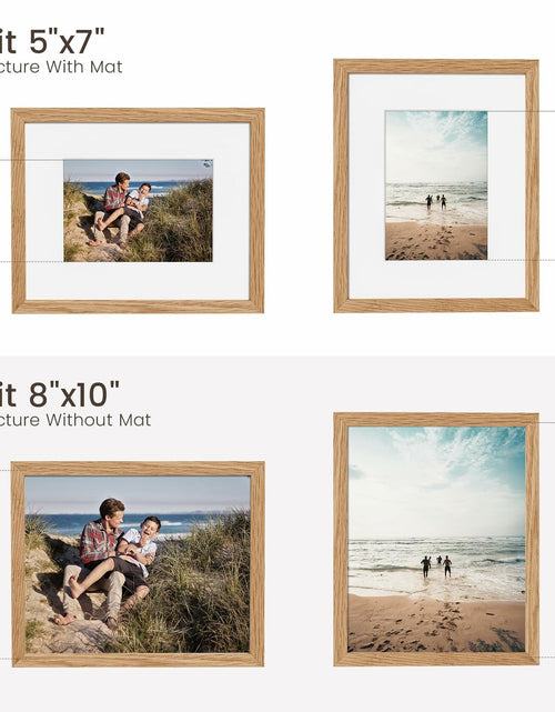 Load image into Gallery viewer, Heimlove 8x10 Natural Oak Solid Wood Picture Frame with Tempered Glass
