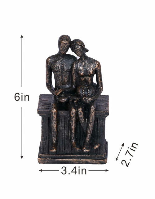 Load image into Gallery viewer, PUHOZN Iron Swing Couple Sculpture Wedding Love Statue Copper Classic Size

